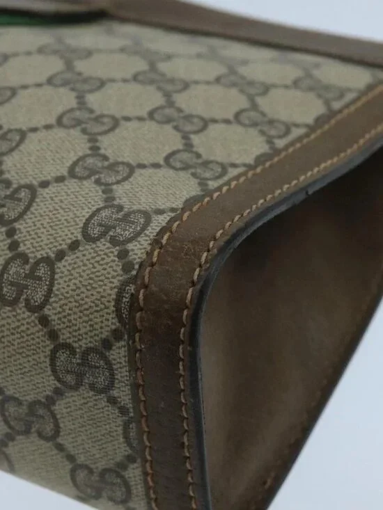 GUCCI GG Supreme Web Sherry Line Clutch Bag PVC Beige 001 014 2125 Auth bs20684 - Picture 15 of 16